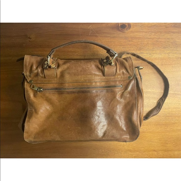 Proenza Schouler PS1 Medium Lambskin Leather Satchel Crossbody Bag Brown Saddle - Picture 3 of 10